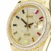 Rolex Day-Date Yellow Gold With Pave Diamond Dial Sapphire 128348RBR-0030 Replica