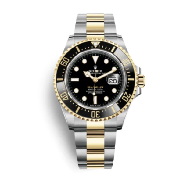 rolex-seadweller-two-tone-replica-1.webp Rolex Sea-Dweller Two Tone Black Dial 126603-0001 Oyster Replica