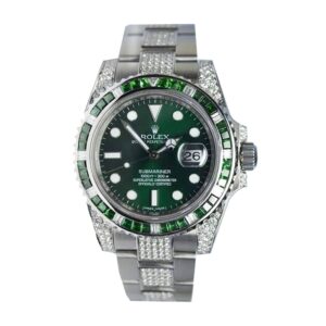 rolex-submariner-hulk-116610lv-diamond-green-dial-iced-out-replica.jpg Rolex Submariner Hulk 116610LV Diamond Green Dial Iced Out Replica